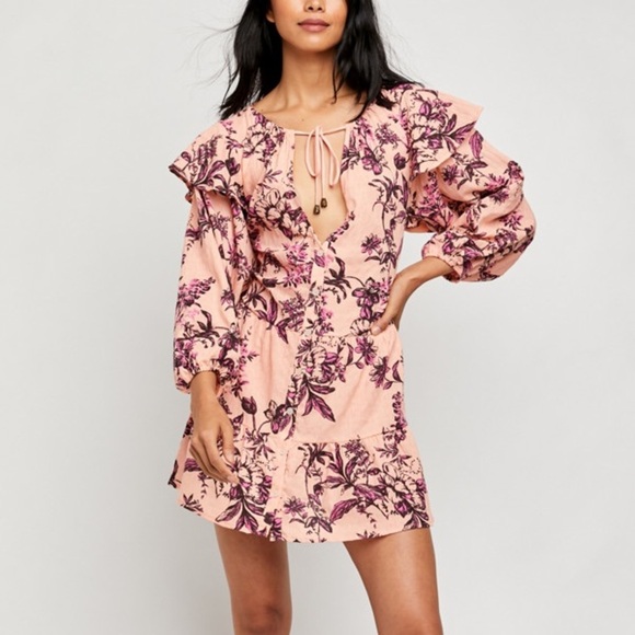 Free People Dresses & Skirts - Free People Sunbaked Swing Dress in Peach Combo